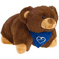 Brown Bear Pillow Pal Stuffed Animal with Custom Imprint Bandana